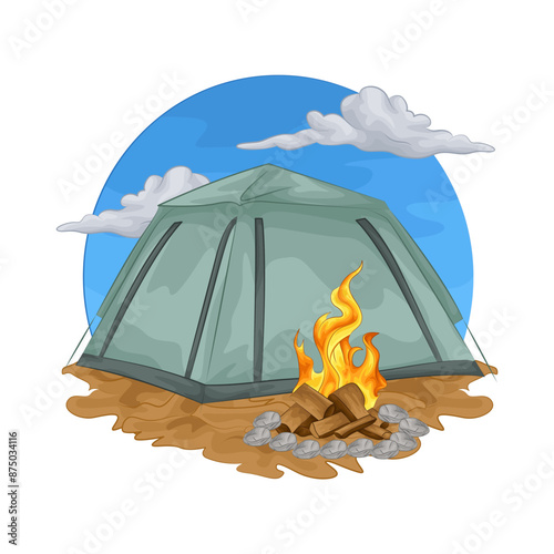 Illustration of camping tent 