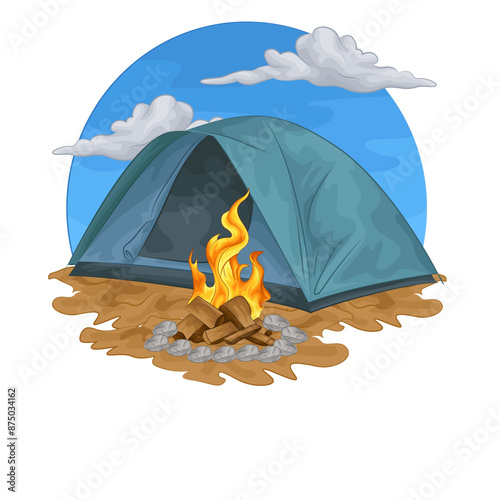 Illustration of camping tent 