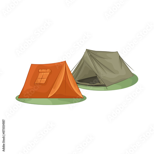 Illustration of camping tent 