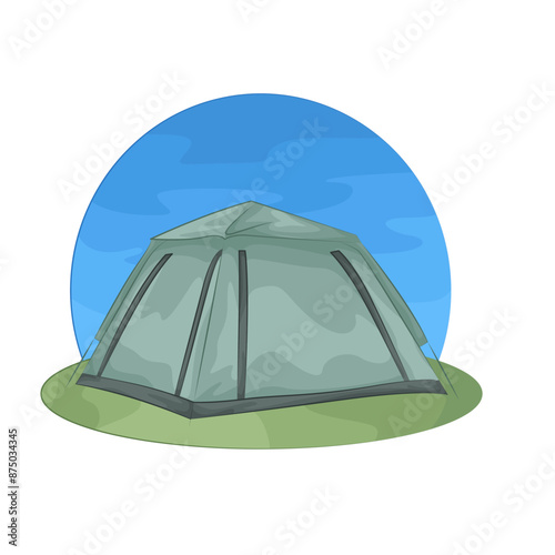 Illustration of camping tent 