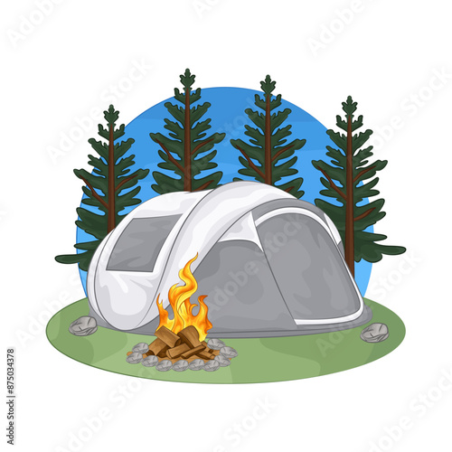 Illustration of camping tent 