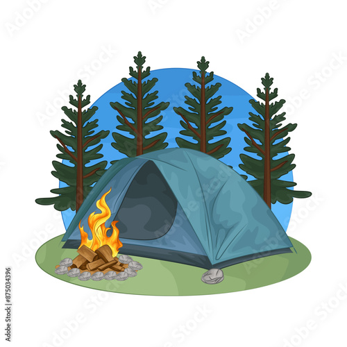 Illustration of camping tent 