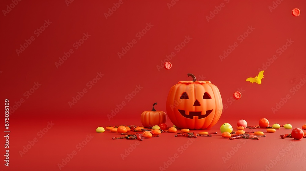 cute pumpkin with colorful candy cute pumpkin with colorful candy