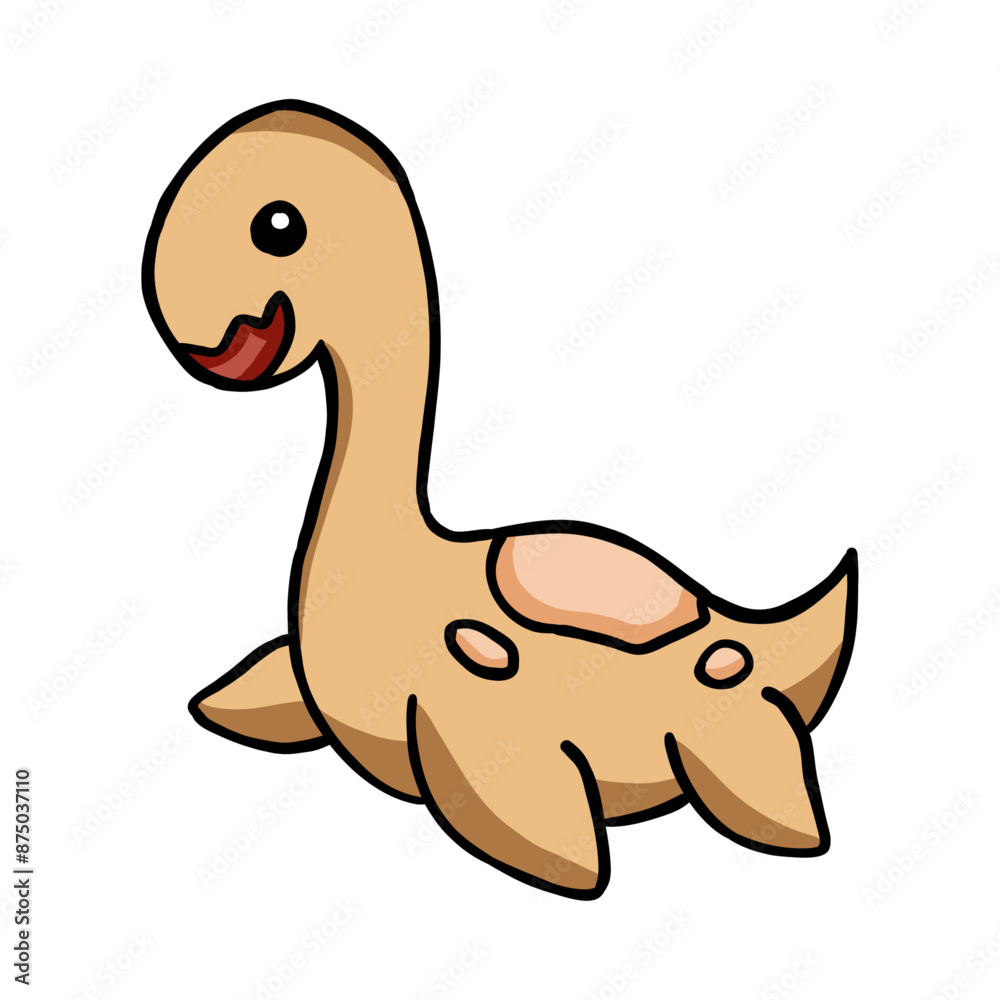 cute kawaii elasmosaurus dinosaur cartoon illustration cute kawaii elasmosaurus dinosaur cartoon illustration