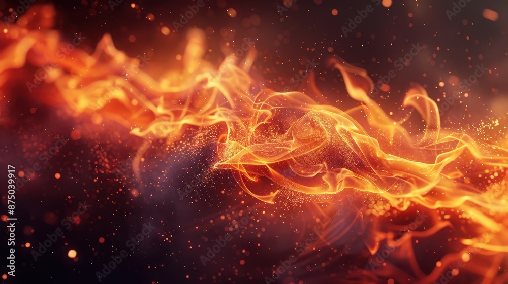 Photorealistic flames captured up close, set against a dark background for maximum contrast, illustration background Photorealistic flames captured up close, set against a dark background for maximum contrast, illustration background
