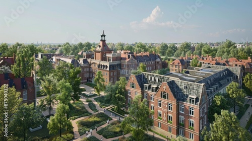 A digital representation of a university campus redevelopment project using BIM, promoting campus sustainability