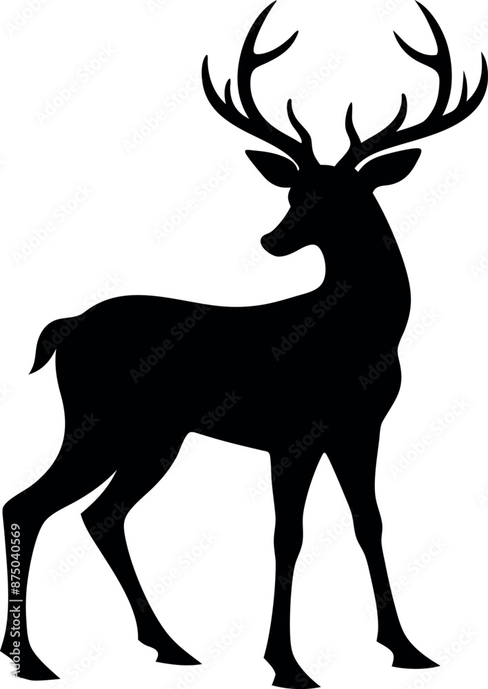 deer silhouette vector design with a white background deer silhouette vector design with a white background