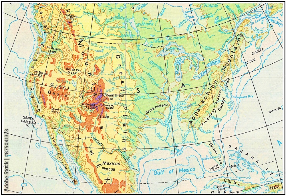 United States of America USA Geographic Map Compact United States of America USA Geographic Map Compact