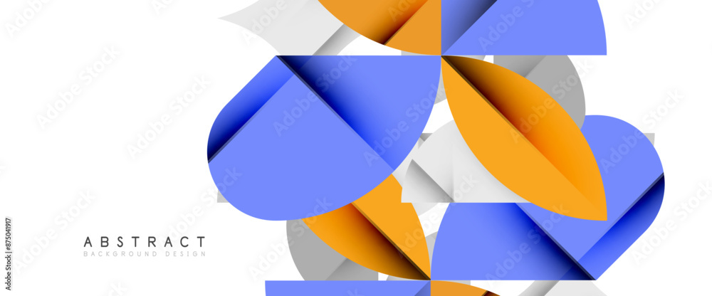 Minimal geometric elements on white. Petals, round triangles, star Minimal geometric elements on white. Petals, round triangles, star