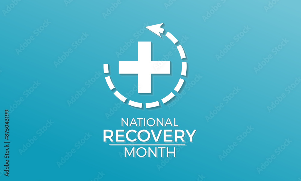 National Recovery Month in september. Health Care concept Greeting card, poster, Ribbon, banner, Vector Template. National Recovery Month in september. Health Care concept Greeting card, poster, Ribbon, banner, Vector Template.