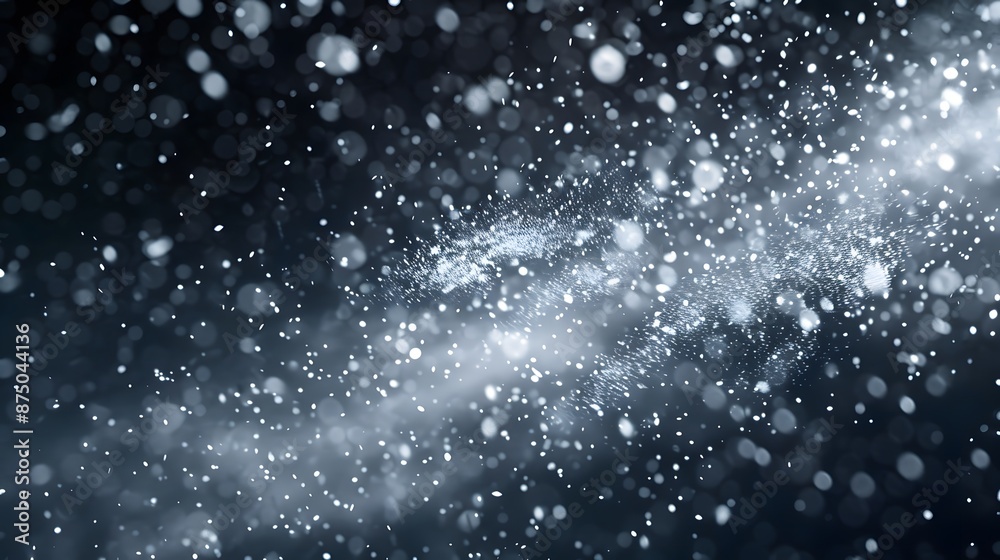White dust element bokeh pattern flying overlay in a dark. Dust particle on black abstract background. White dust element bokeh pattern flying overlay in a dark. Dust particle on black abstract background.