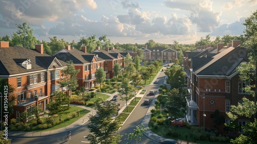 Wallpaper Mural A BIM-generated model of a residential development, featuring eco-friendly architecture and community-centric design Torontodigital.ca