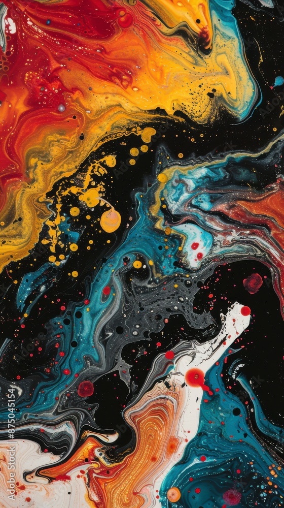 Abstract paint swirling on a black background Abstract paint swirling on a black background