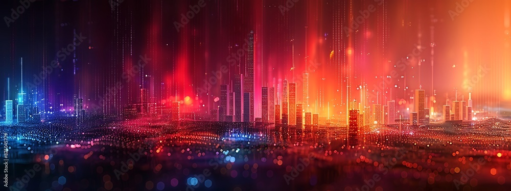 Fototapeta premium Bar charts with many colors going up and down for stock market investment or bright colorful banking charts