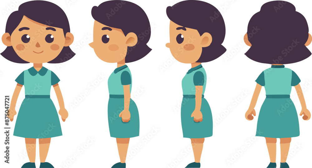 Cartoon Character Design Showing Different Angles Cartoon Character Design Showing Different Angles