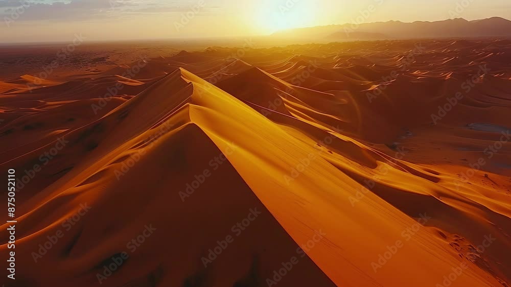 Beautiful nature landscape. Aerial view of the sand dunes. Sand dunes in the desert during sunset. Desert landscape background Beautiful nature landscape. Aerial view of the sand dunes. Sand dunes in the desert during sunset. Desert landscape background