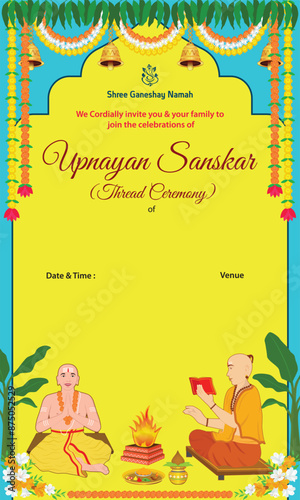 Creative Traditional Hindu Thread ceremony Invitation design