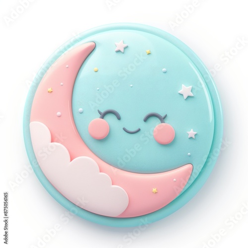 Smiling Moon Badge for Sweet Dreams