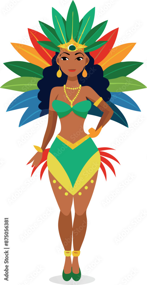 Colorful Carnival Dancer in Traditional Costume Colorful Carnival Dancer in Traditional Costume
