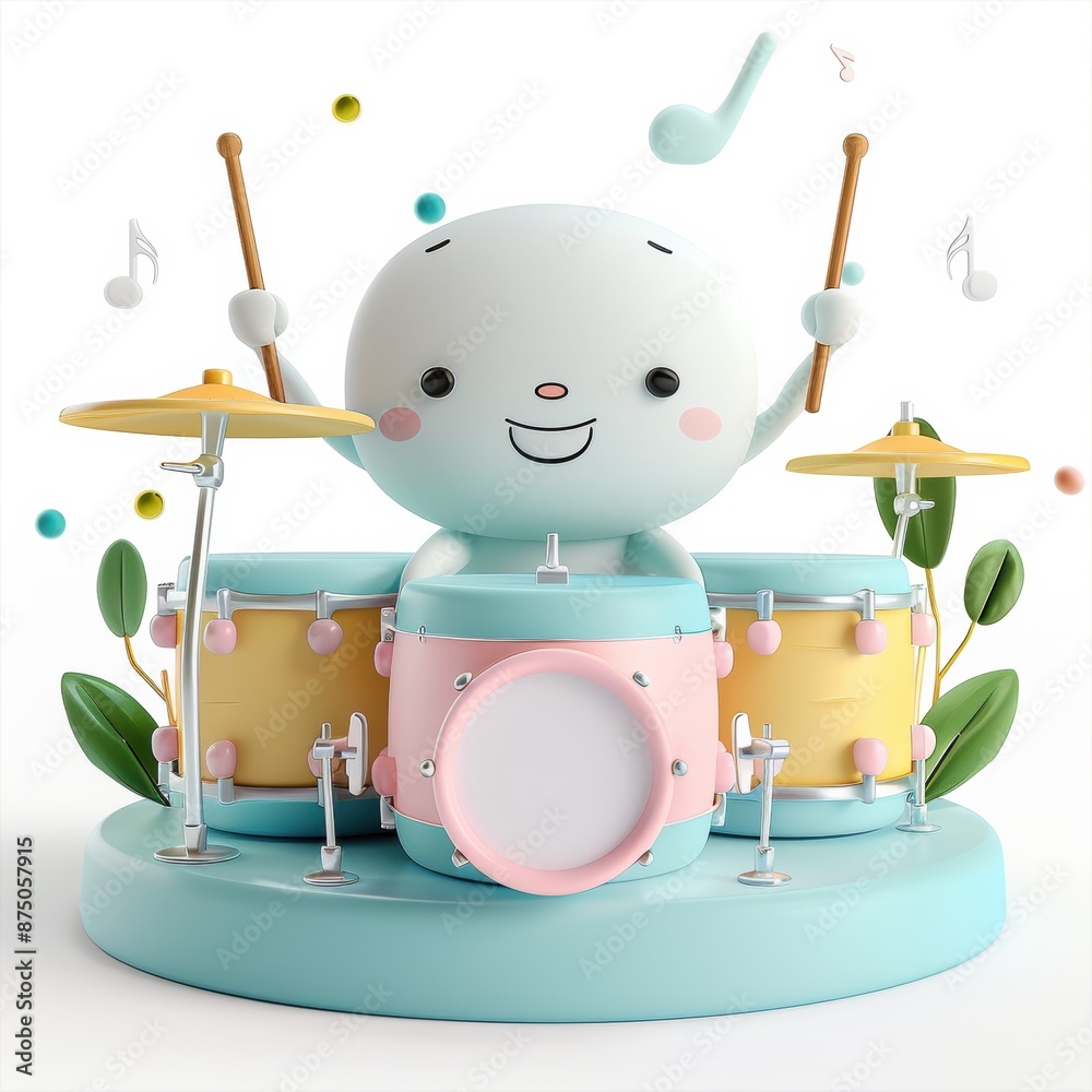 Naklejka premium A Cheerful Drum Solo