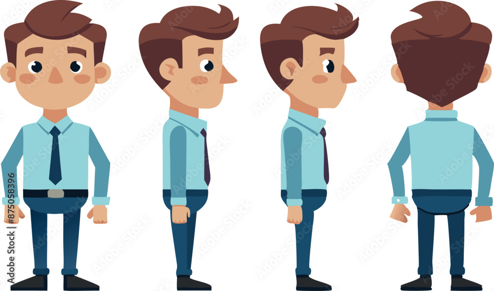 Business Character Design in Various Angles for Animation Business Character Design in Various Angles for Animation