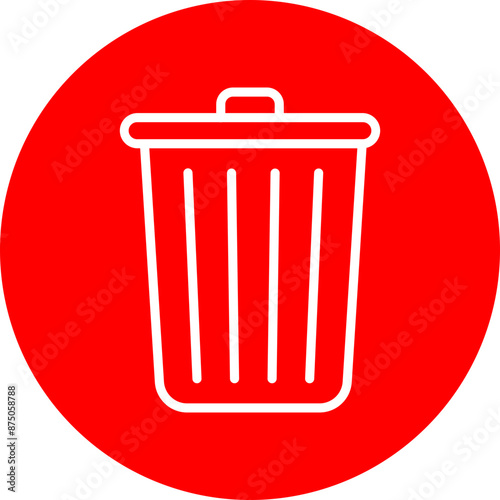 Delete Vector Line White Circle Red