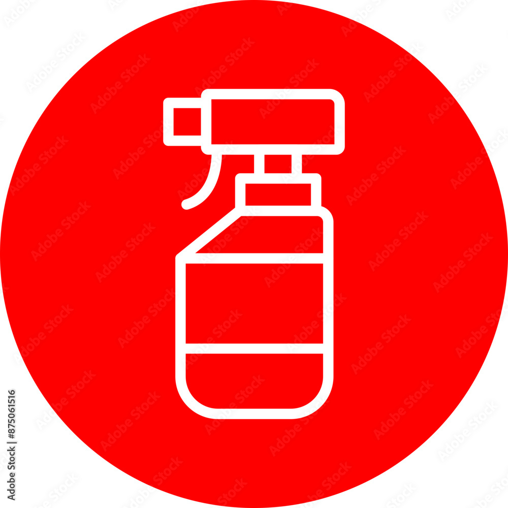 Spray Bottle Vector Line White Circle Red Spray Bottle Vector Line White Circle Red