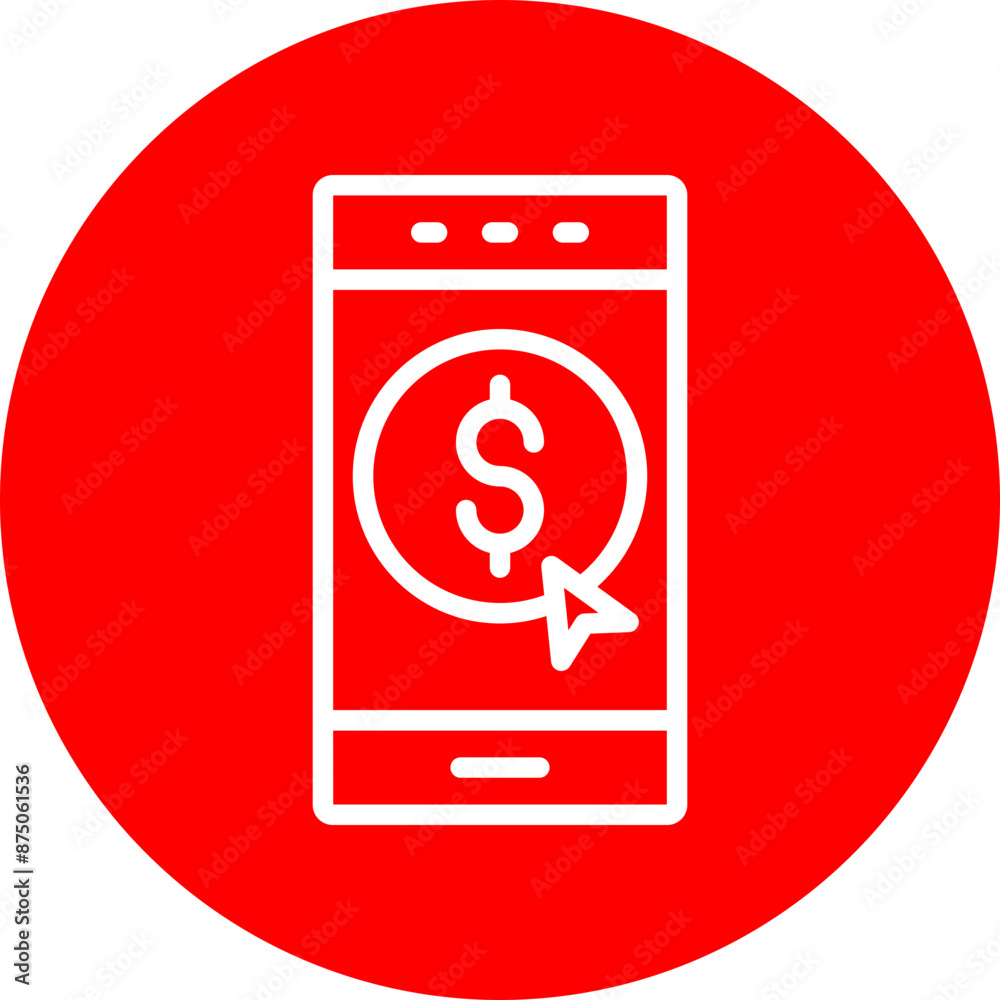 Mobile Vector Line White Circle Red Mobile Vector Line White Circle Red