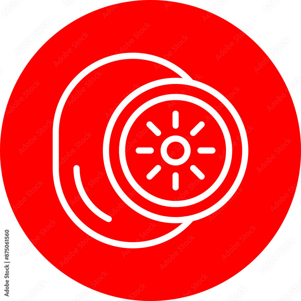 Kiwi Vector Line White Circle Red Kiwi Vector Line White Circle Red