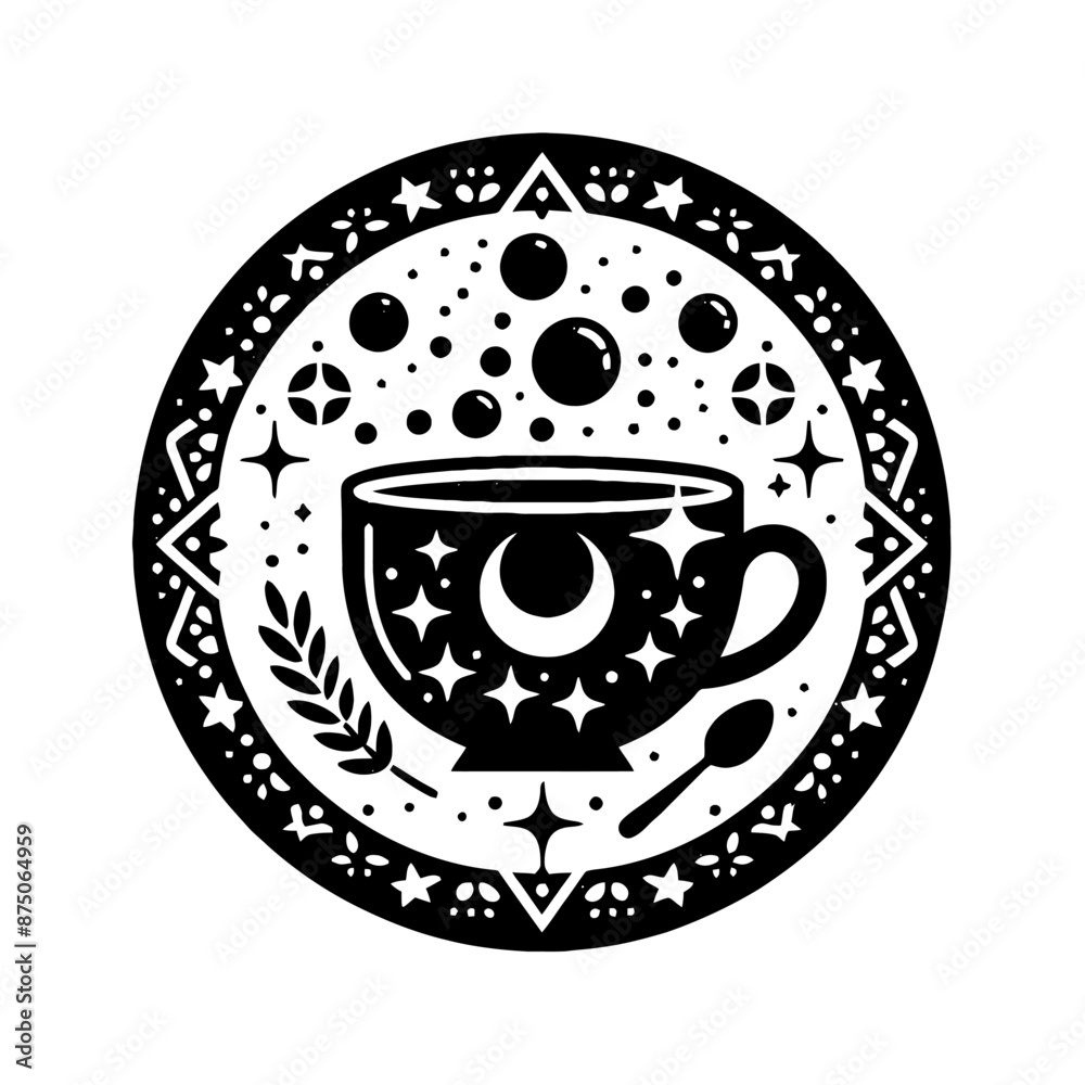 Bubble Tea in decorative emblem ornament, Victorian, art deco, art nouveau, boho, bohemian, folk, flourish Bubble Tea in decorative emblem ornament, Victorian, art deco, art nouveau, boho, bohemian, folk, flourish