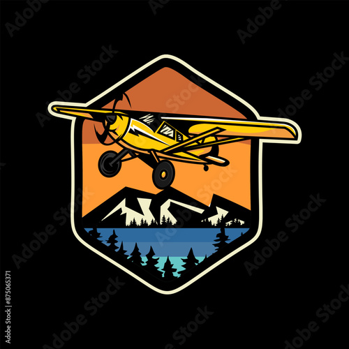 cool vector illustration of an airplane in vintage style