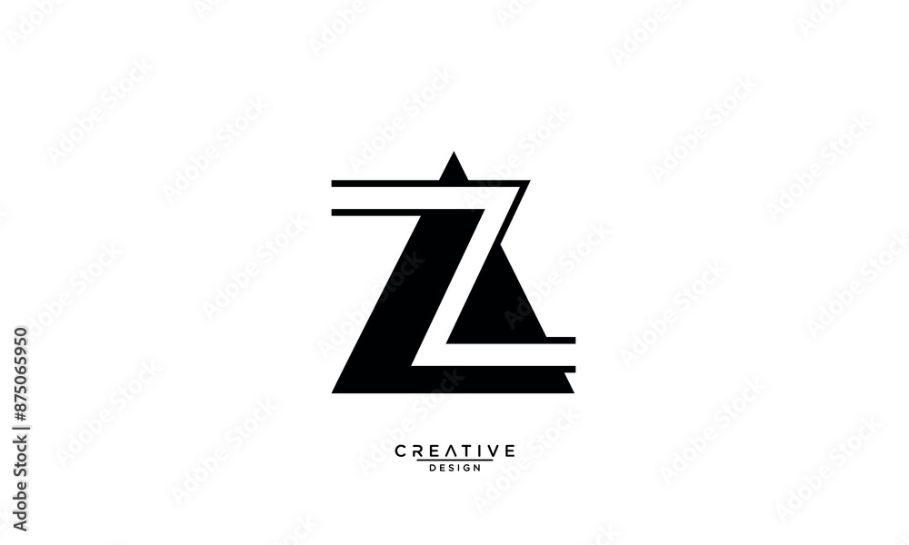 AZ, ZA, A, Z, Abstract Letters Logo Monogram AZ, ZA, A, Z, Abstract Letters Logo Monogram