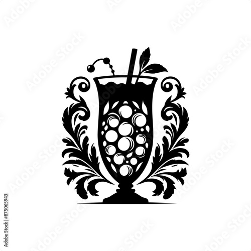 vegetable in decorative emblem ornament.
