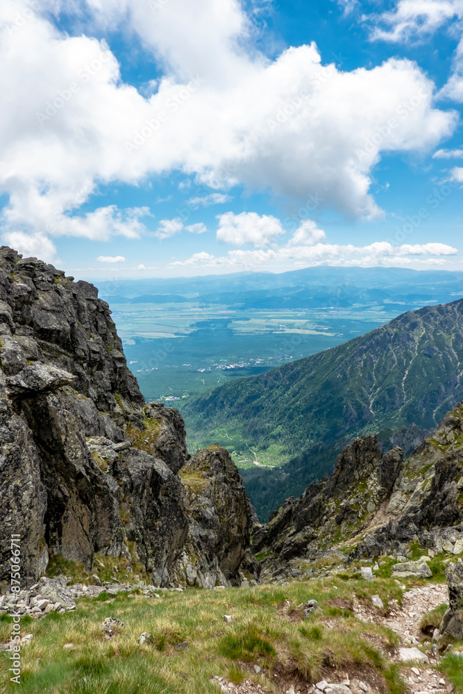 Fototapeta premium A beautiful view of the surroundings of the High Tatras from the Lomnicke saddle, Slovakia