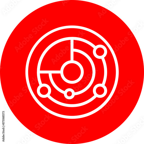 Radar Vector Line White Circle Red