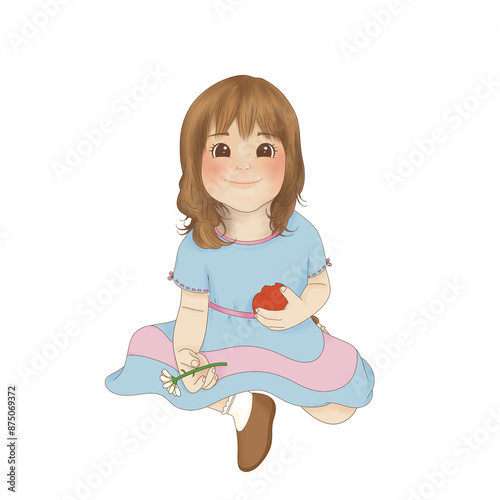 Girl apple flower 