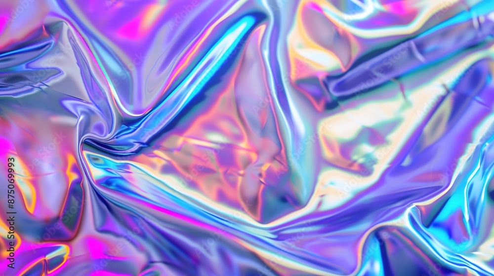 Fototapeta premium Iridescent Foil Texture Pack with Holographic Background Overlay