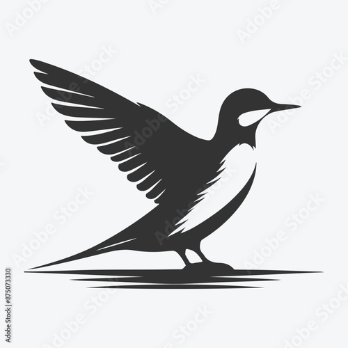 Graceful Murrelet Silhouette Against the Sunset