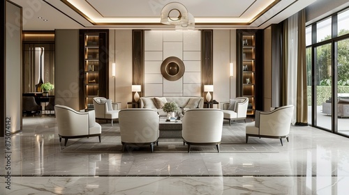 Wallpaper Mural Modern Hall Interior with Armchairs Torontodigital.ca