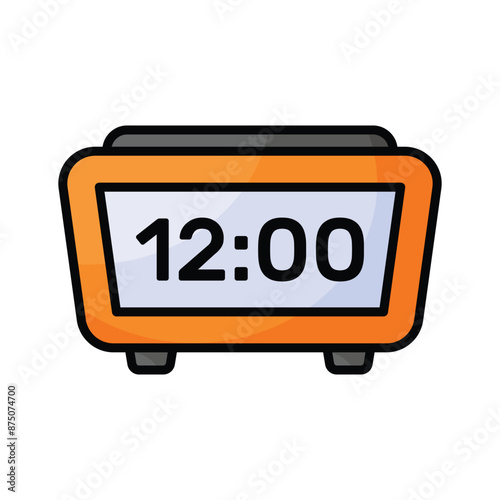 A stylish table clock icon, ideal for indicating timekeeping and scheduling functions