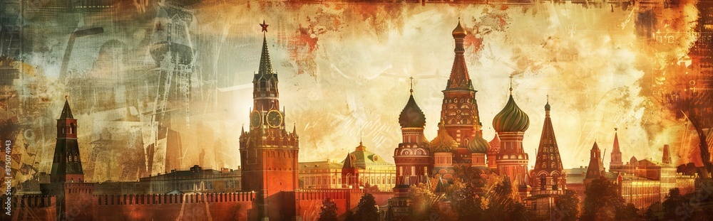 photo collage with an ancient city. Paper texture. AI generated illustration photo collage with an ancient city. Paper texture. AI generated illustration