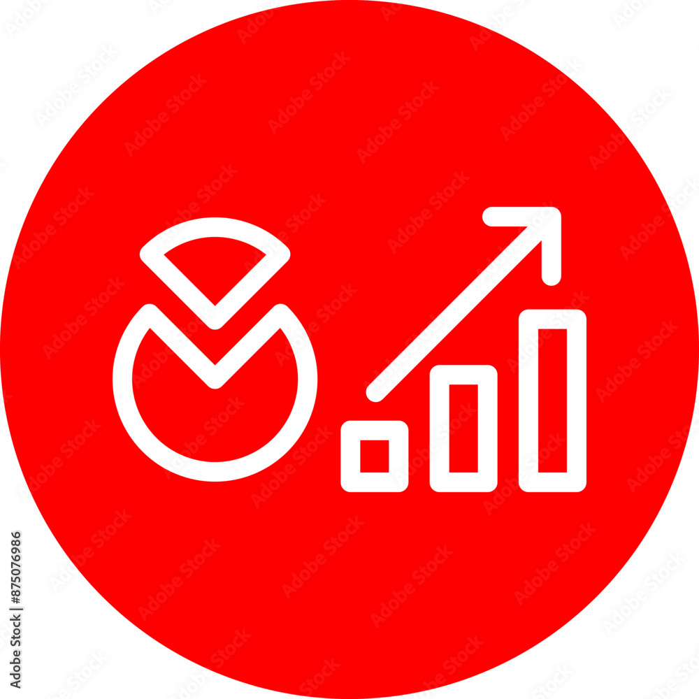 Business Intelligence Vector Line White Circle Red Business Intelligence Vector Line White Circle Red