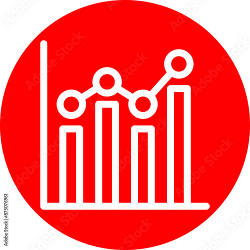 Bar Chart Vector Line White Circle Red