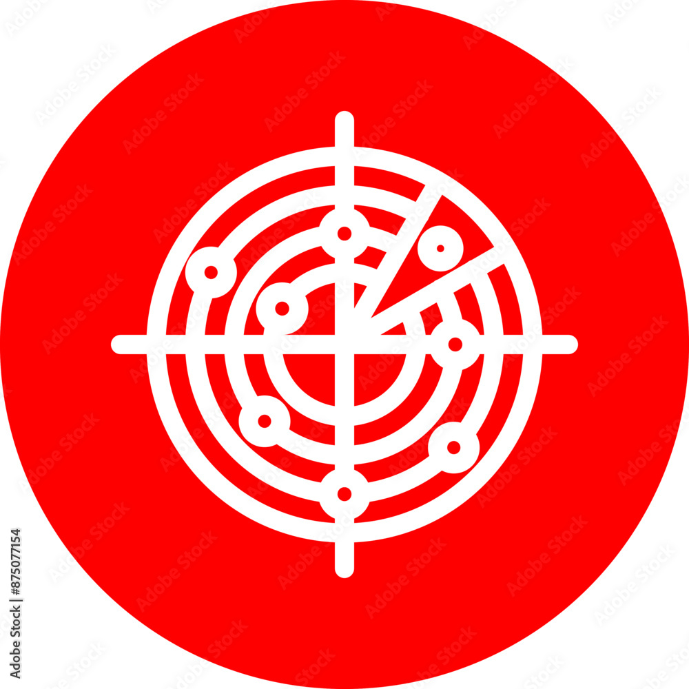 Radar Vector Line White Circle Red Radar Vector Line White Circle Red