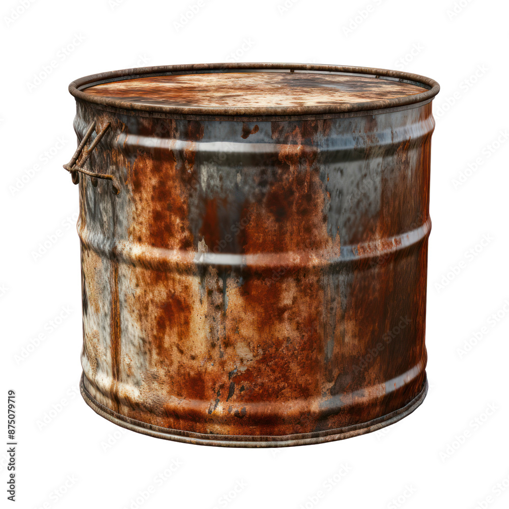 Old rusty barrel isolate on transparent png.
Old rusty barrel isolate on transparent png.