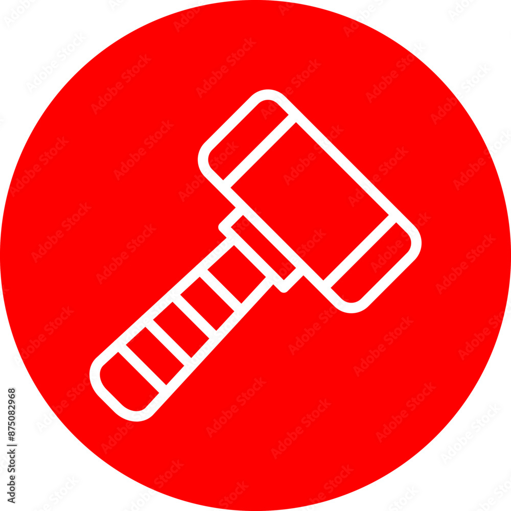 Sledgehammer Vector Line White Circle Red Sledgehammer Vector Line White Circle Red