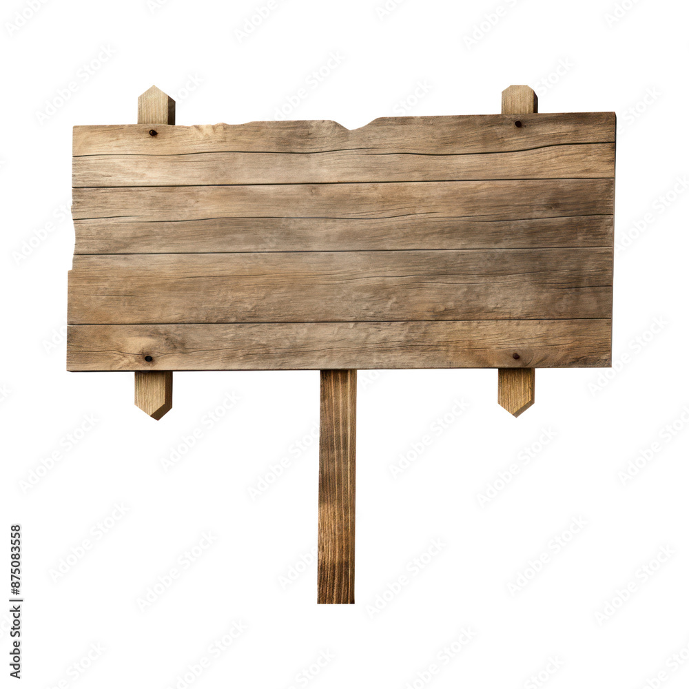 Old natural wooden sign board with pole isolate on transparent png.
Old natural wooden sign board with pole isolate on transparent png.