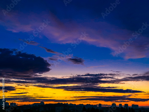 sunset in the mountains. sunset in the city. sunset over the city.