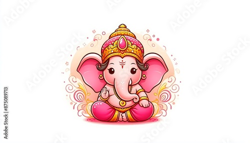 Portrait of cute lord Ganesha photo