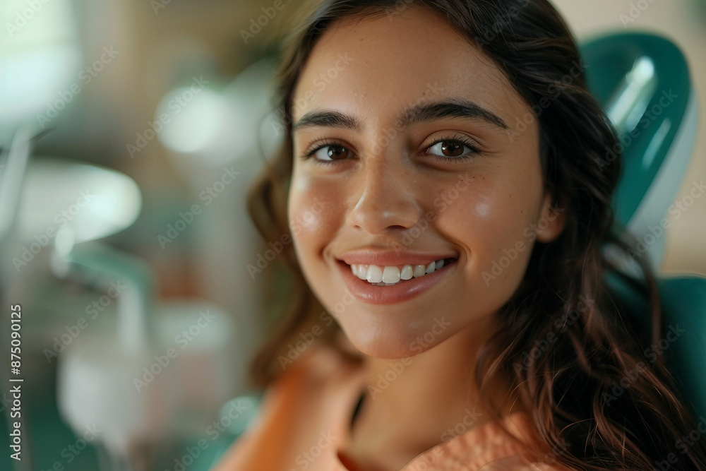 AI generated picture of woman during appointment at dental clinic AI generated picture of woman during appointment at dental clinic
